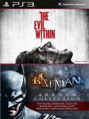 4 juegos en 1 Batman Arkham Collection Mas The Evil Within PS3