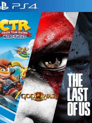 Crash Team Racing Nitro Fueled mas God Of War III Remastered mas The Last Of Us Part II PS4